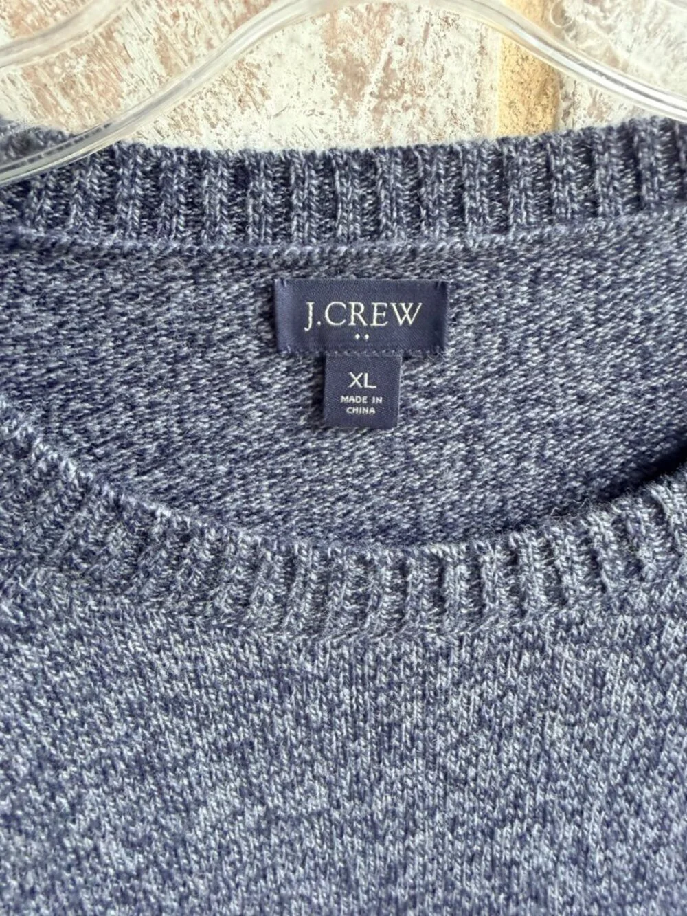 J. Crew Long Sleeve Crew Neck Wool Blend Blue Pullover Sweater Men's Size XL
